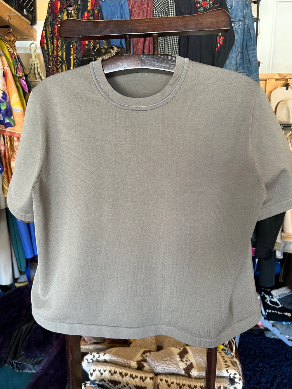 lululemon athletica Short Sleeve Tee in Olive Green